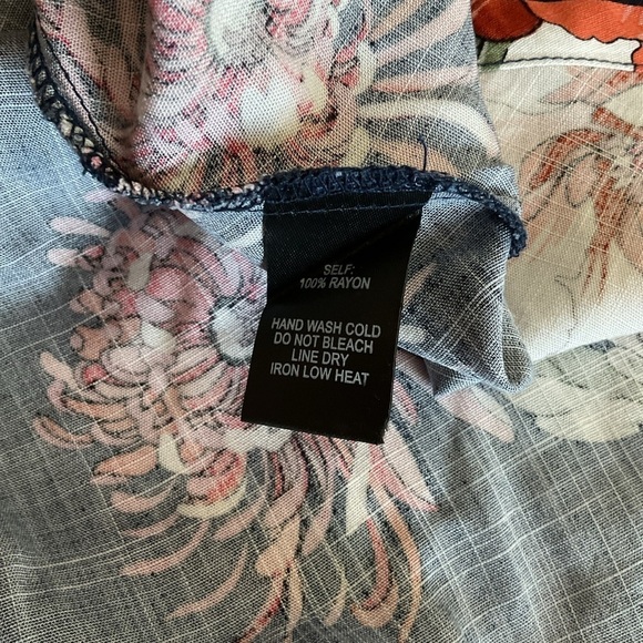 Lulus Womens Botanic Of Time Navy Blue Floral Print Tie-Front Skater Dress Sz XS - Picture 6 of 7